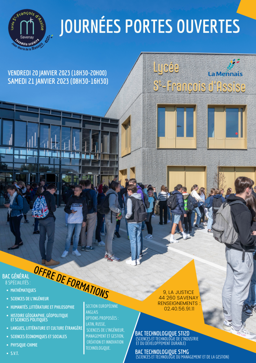 Portes ouvertes lycée Lycée Saint François d'Assise Savenay