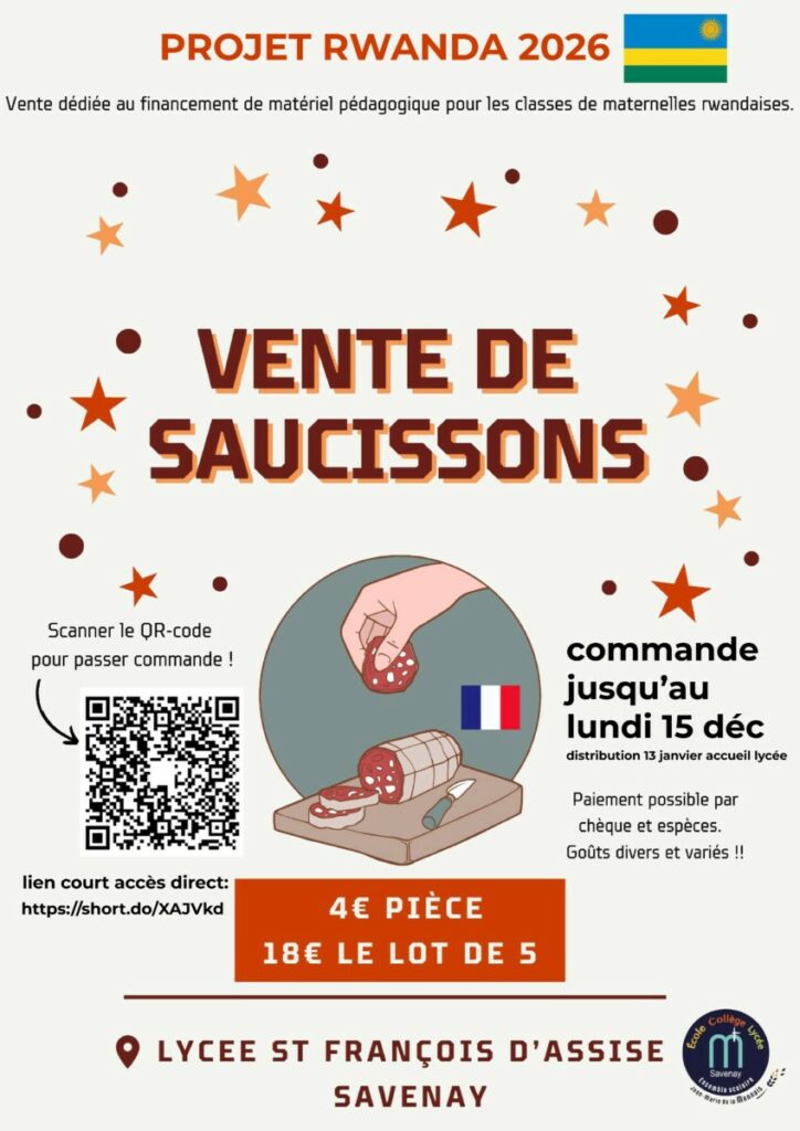 PROJET RWANDA 2026 – Vente solidaire de saucissons !